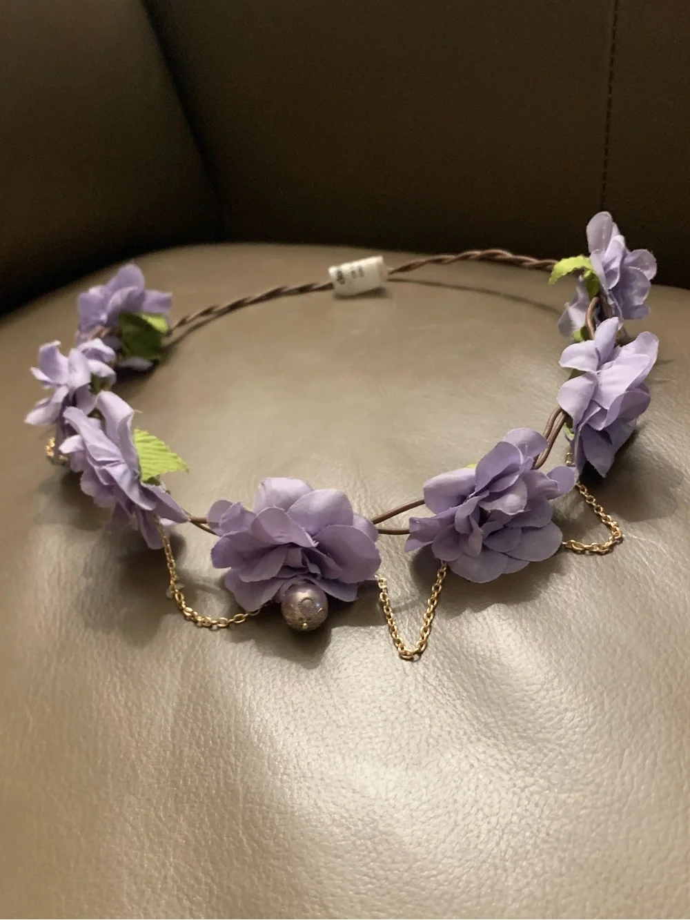 Claire's Lavender Floral 🪻Halo with Gold 💛Accent Chain